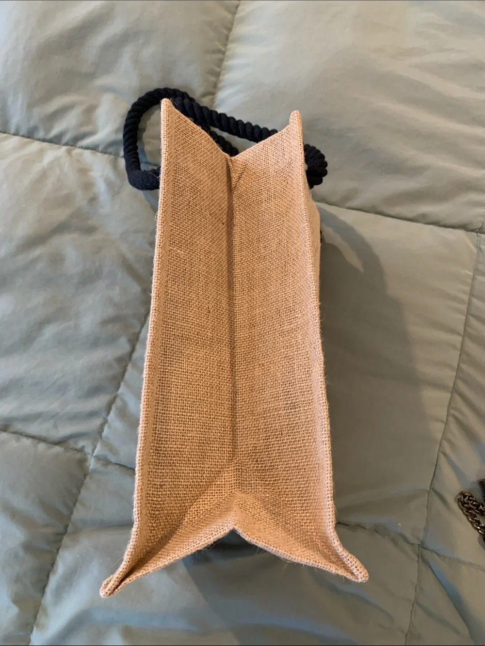 Brand New Burlap Wine Tote with Rope Handles - Ernest Hemingway Quote